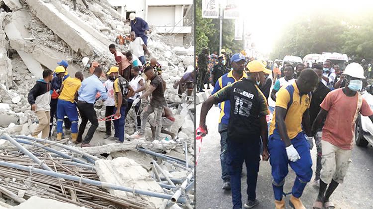 Scene of the Ikoyi building collapse