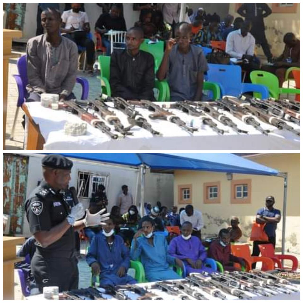 Police arrest 32 notorious suspects for complicity in attack on travellers along Kaduna-Abuja highway, killings in Niger mosque, trans-border car theft