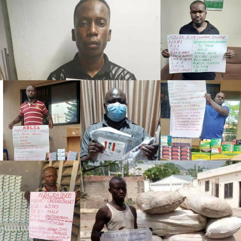 Ghanaian, 2 Nigerians arrested at Enugu and Abuja airports with 9.9kg cocaine and Meth