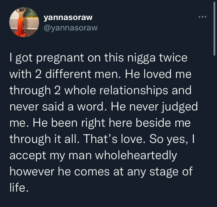 Lady narrates how her boyfriend stood by her after she got pregnant twice for two different men while they were dating