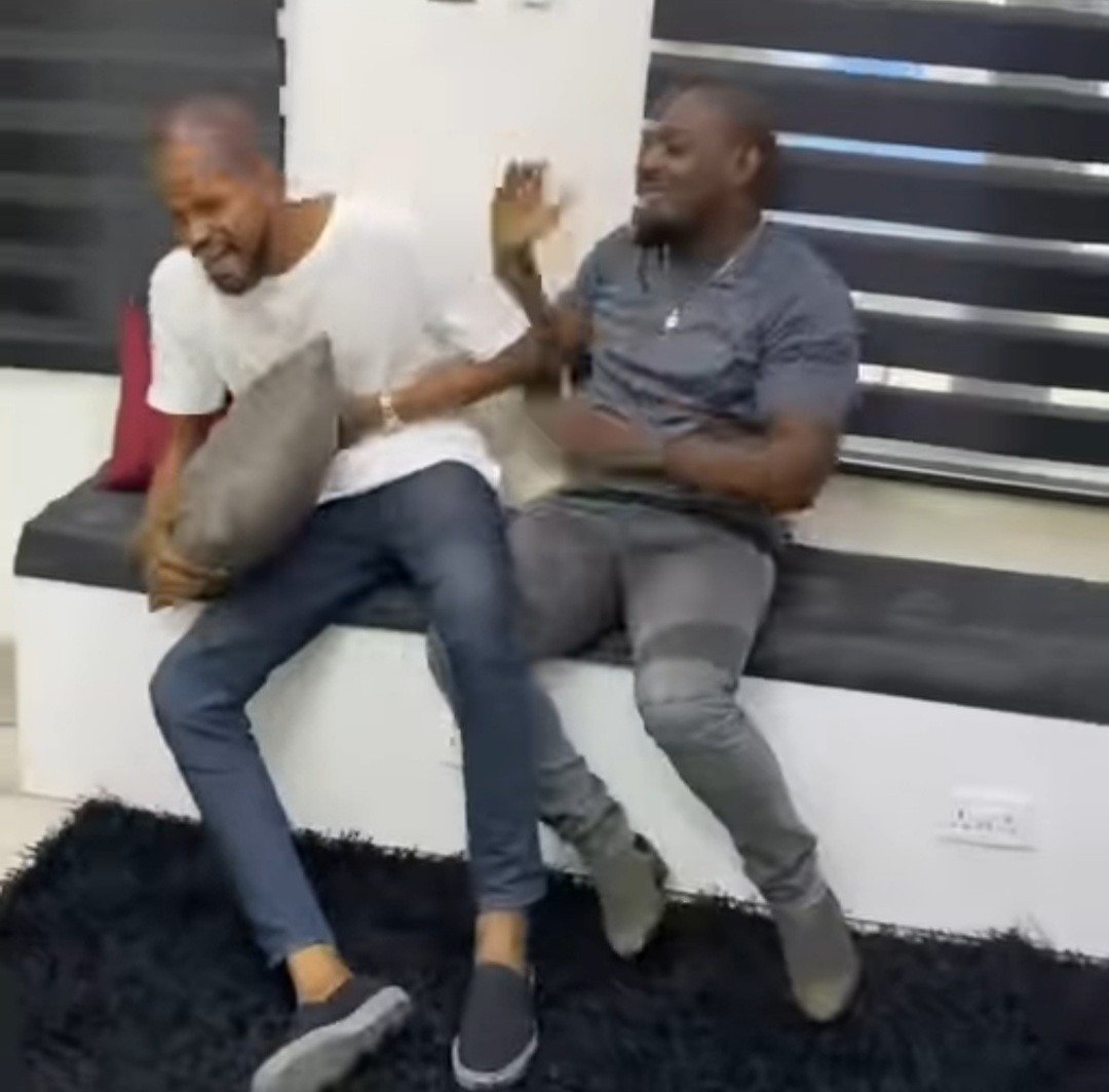 Video shows Jim Iyke and Uche Maduagwu laughing and hugging after their staged fight that went viral last year