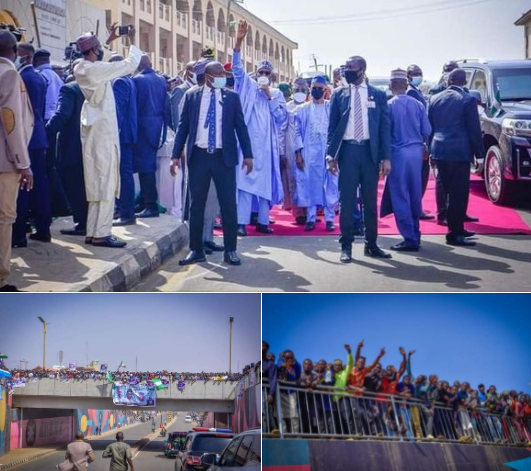See the Mammoth crowd that welcomed President Buhari in Kaduna today (video)