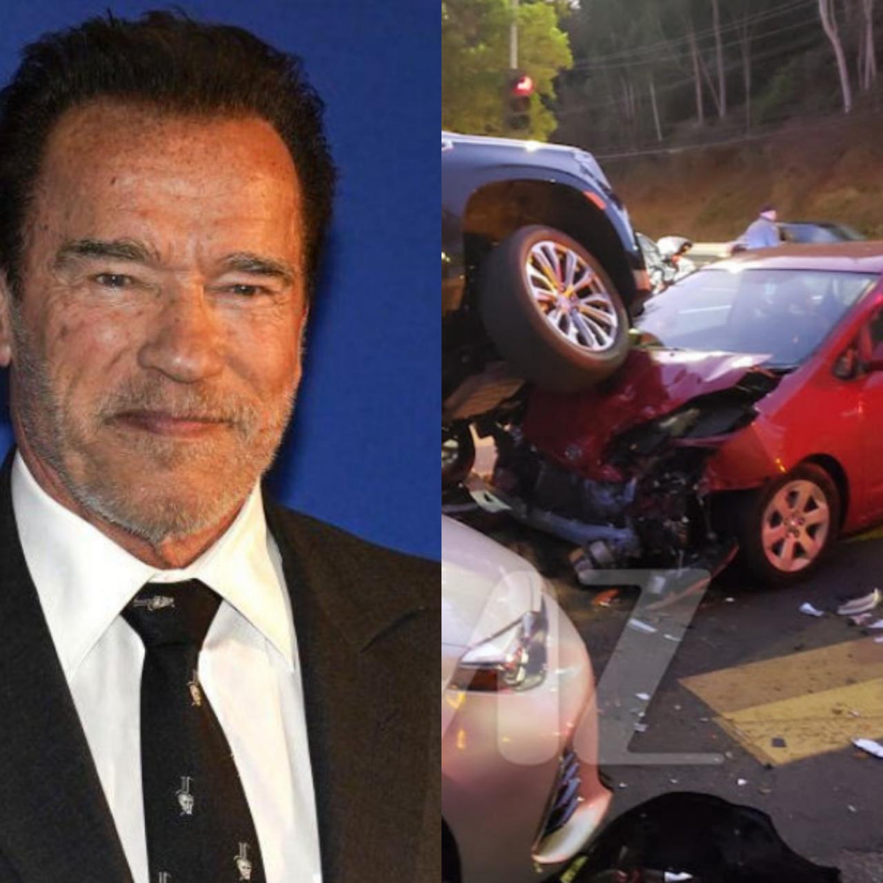 Actor, Arnold Schwarzenegger involved in car crash (photos)