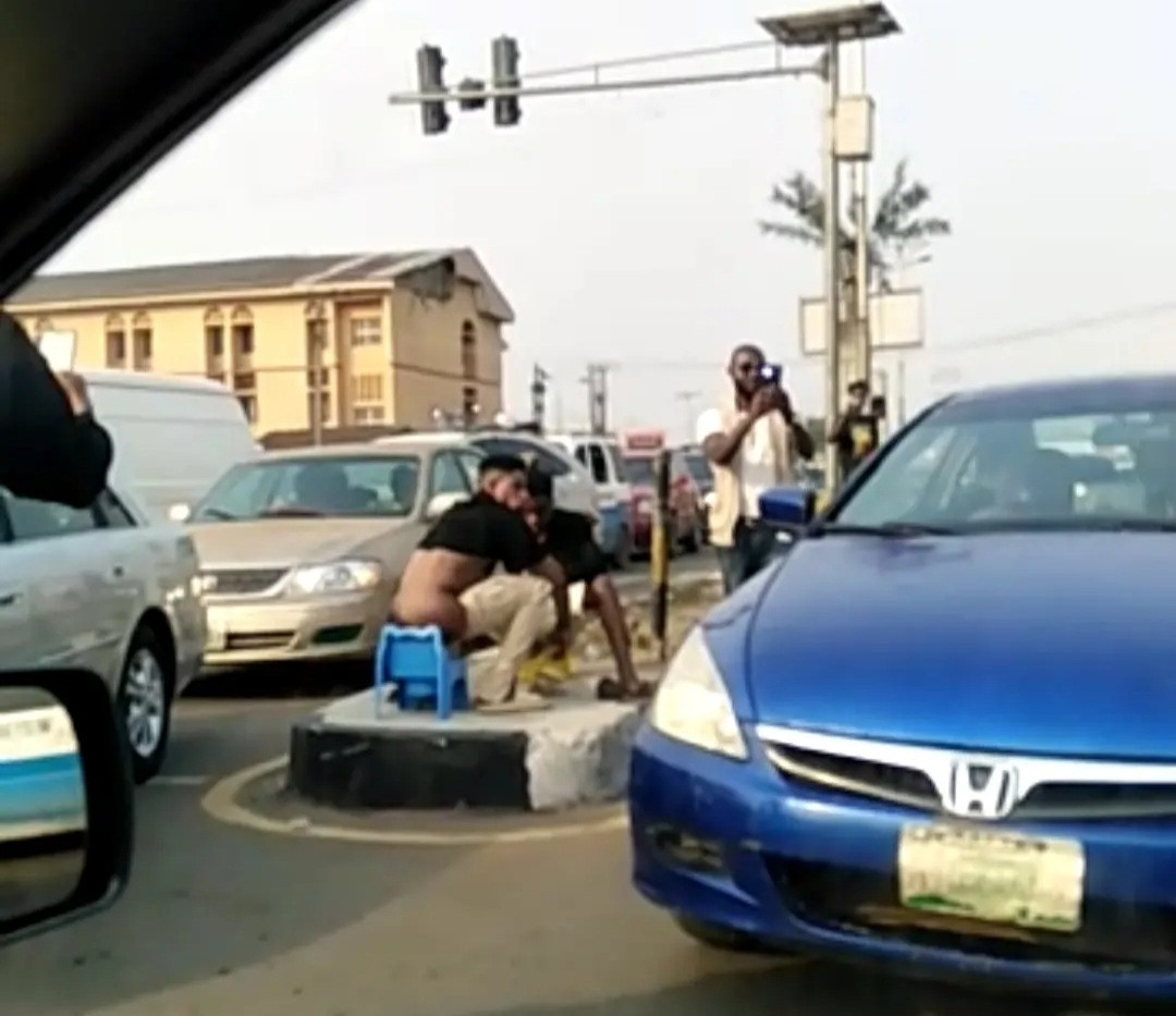 A skit? Suspected yahoo boys filmed defecating and 