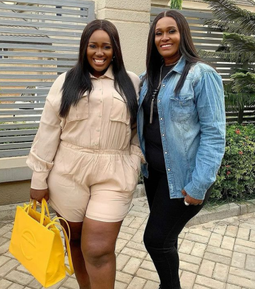 Photo of comedian Real Warri Pikin and her mum who could pass for her sister