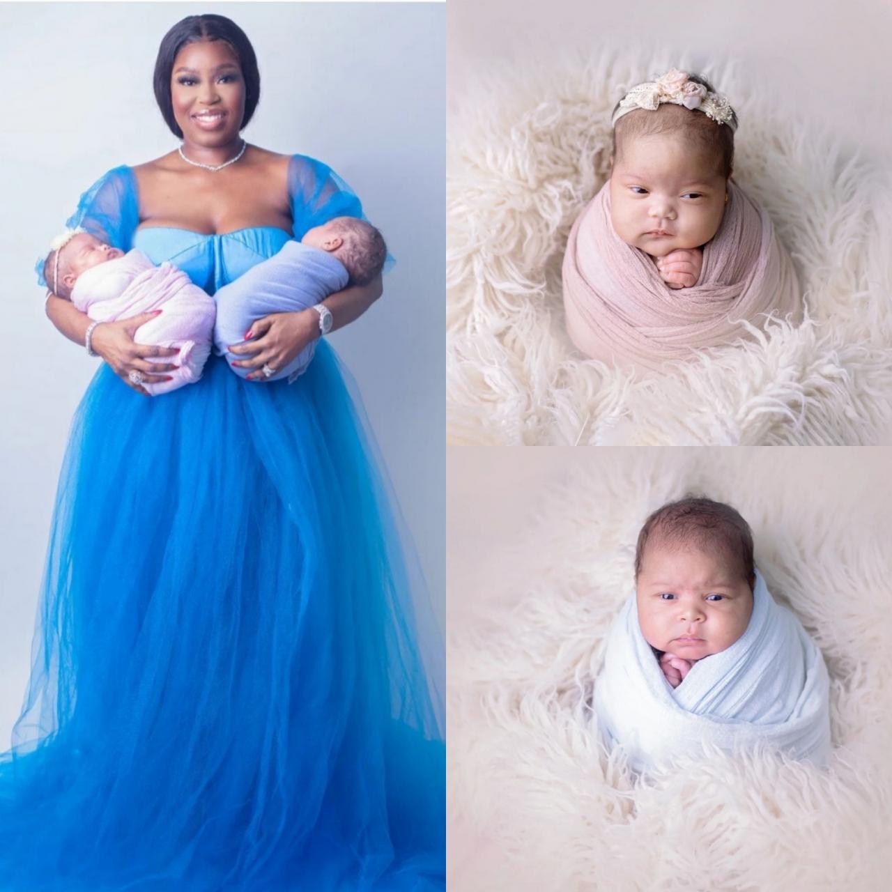 Former actress Lolade Abuta shows off her twins then gives interesting response to those asking about their father