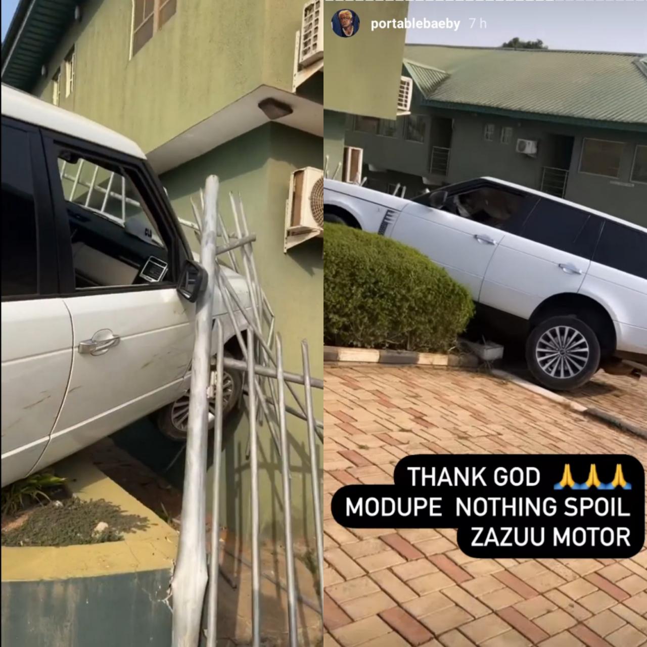 Portable thanks God after surviving accident with his Range Rover (video)