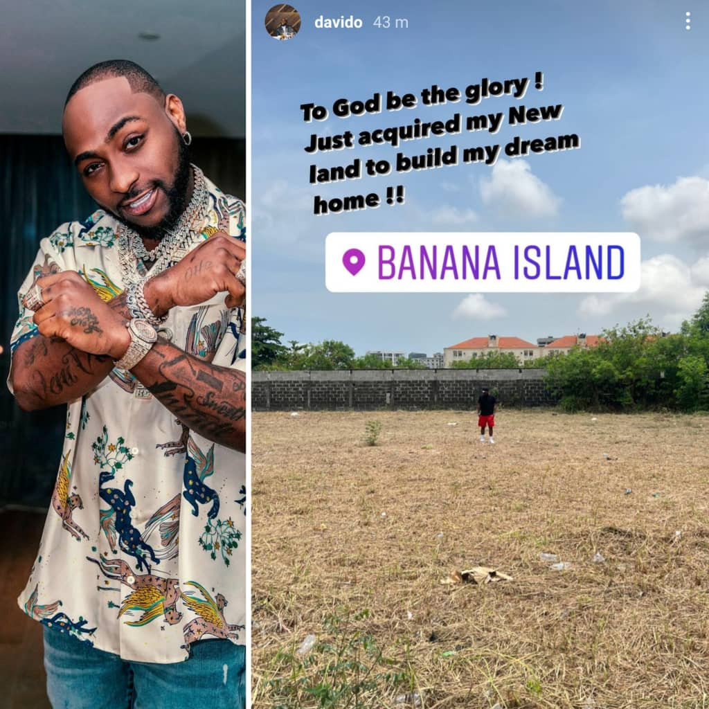 Davido acquires large expanse of land in Banana Island, says he is about to build his dream home (video)