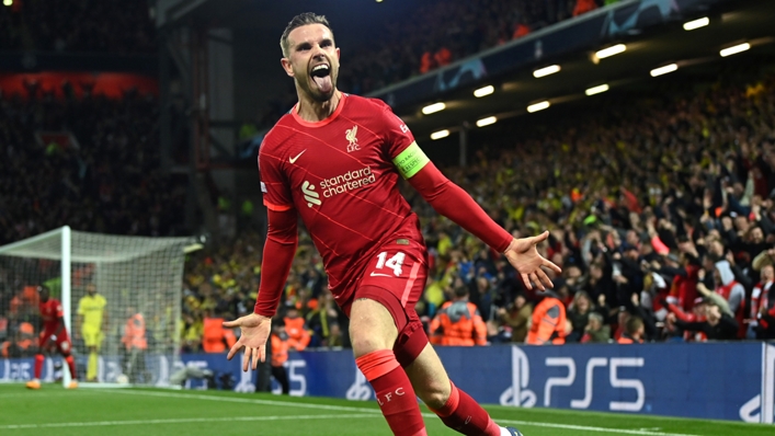 Liverpool captain Jordan Henderson's cross deflected in off Villarreal's Pervis Estupinan in the Champions League semi-final first leg at Anfield