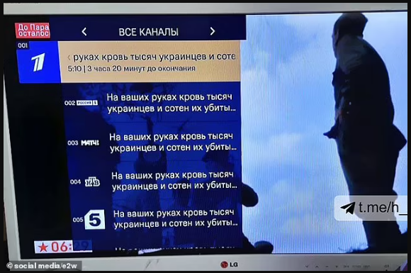 Russian TV hacked with message saying 