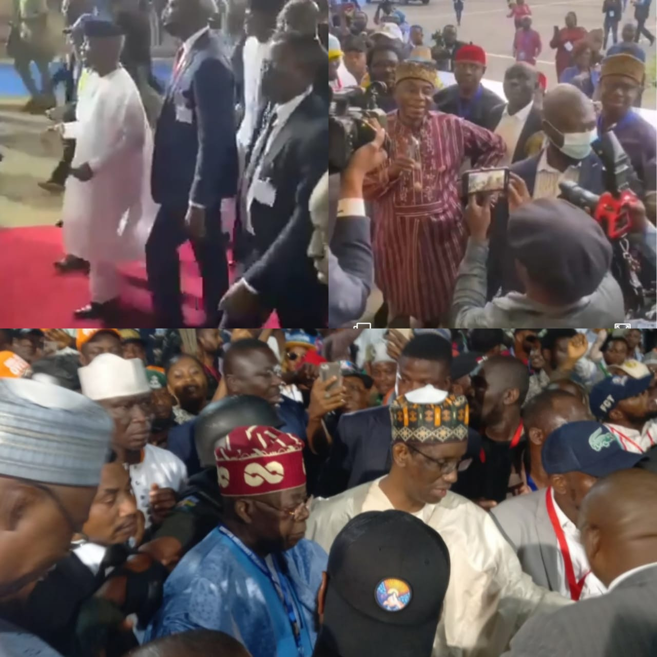 See how Osinbajo, Tinubu and Rotimi Amaechi were received by APC members at the venue of the party