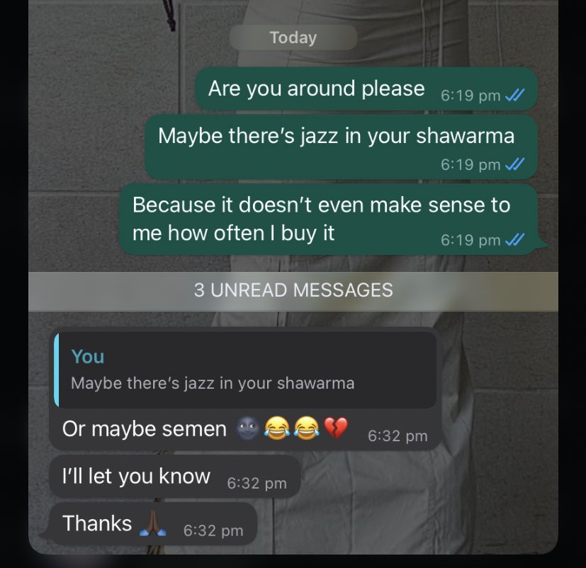 Nigerian lady shares message she received from man she buys shawarma from