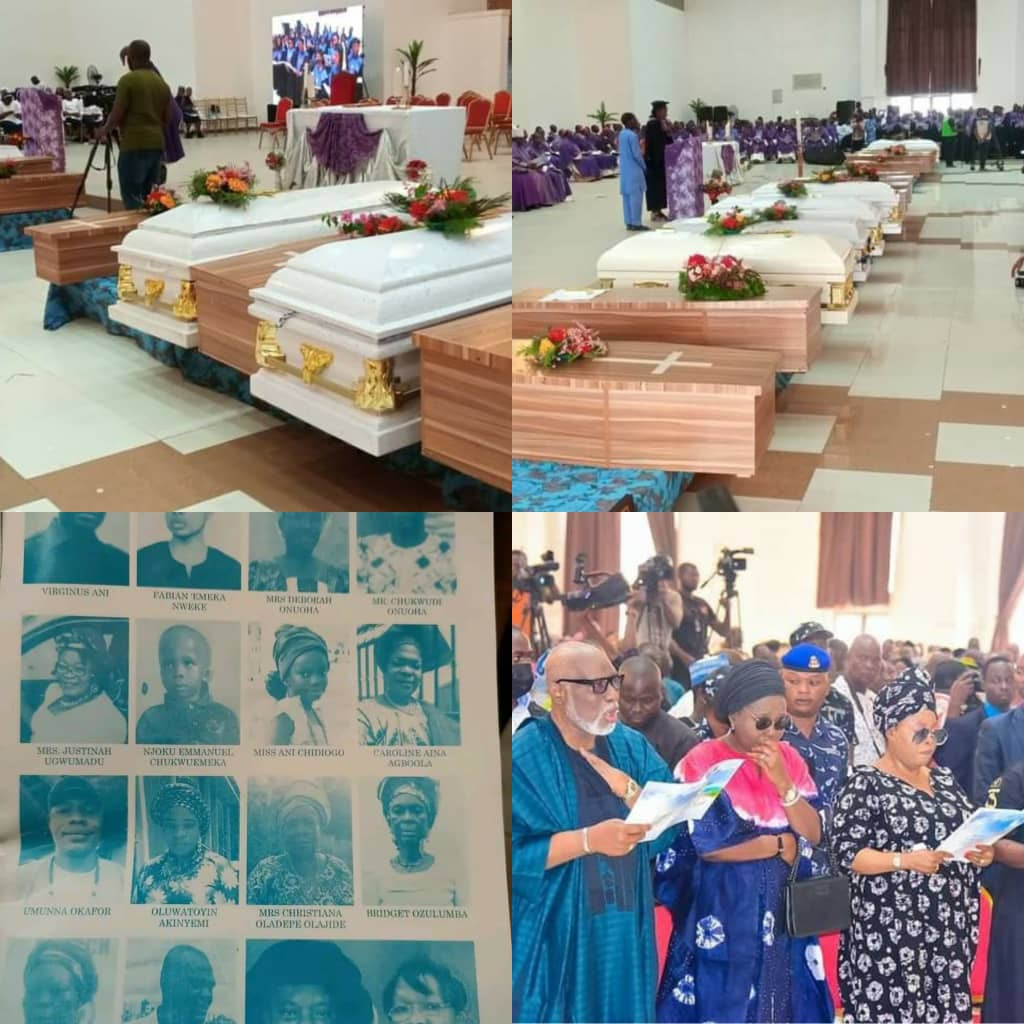 First photos from the funeral mass of the victims of the Catholic church massacre in Owo 