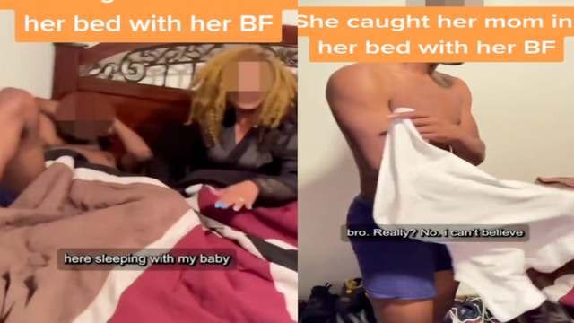  Daughter catches her mother in bed with her baby daddy at her apartment (video)