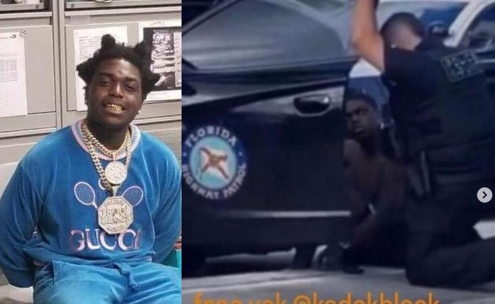 Rapper Kodak Black arrested in Florida on drug trafficking charges after Police found dozens of oxycodone pills on him