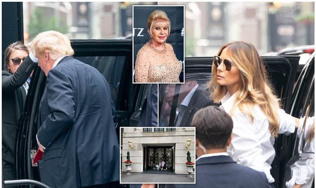 Donald Trump arrives in New York with wife Melania for ex-wife Ivana?s funeral (photos)