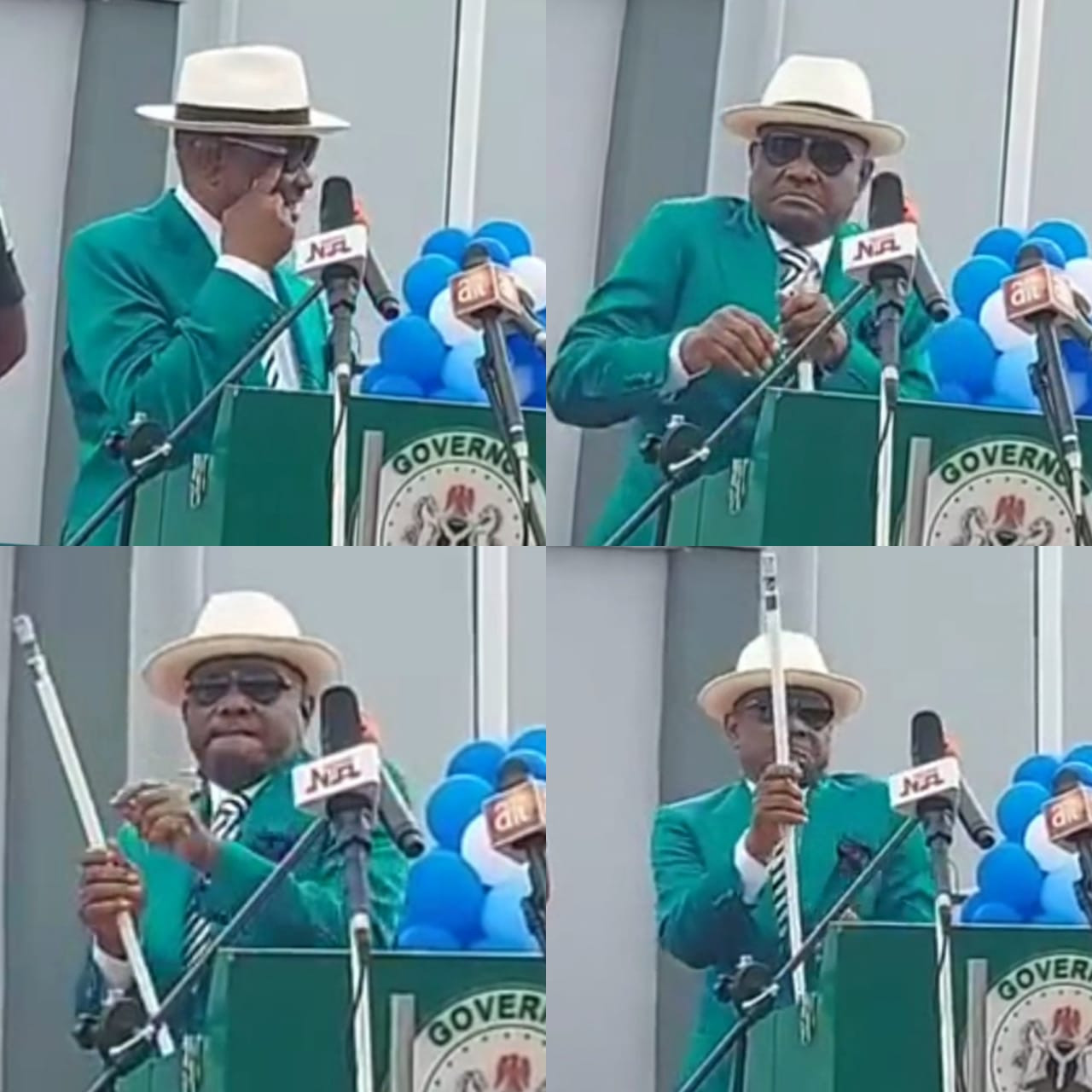 Watch new video of Governor Nyesom Wike dancing as his hypemen sang his praises