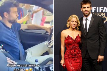 Pique caught on film 'listening to Shakira in car' a month after split