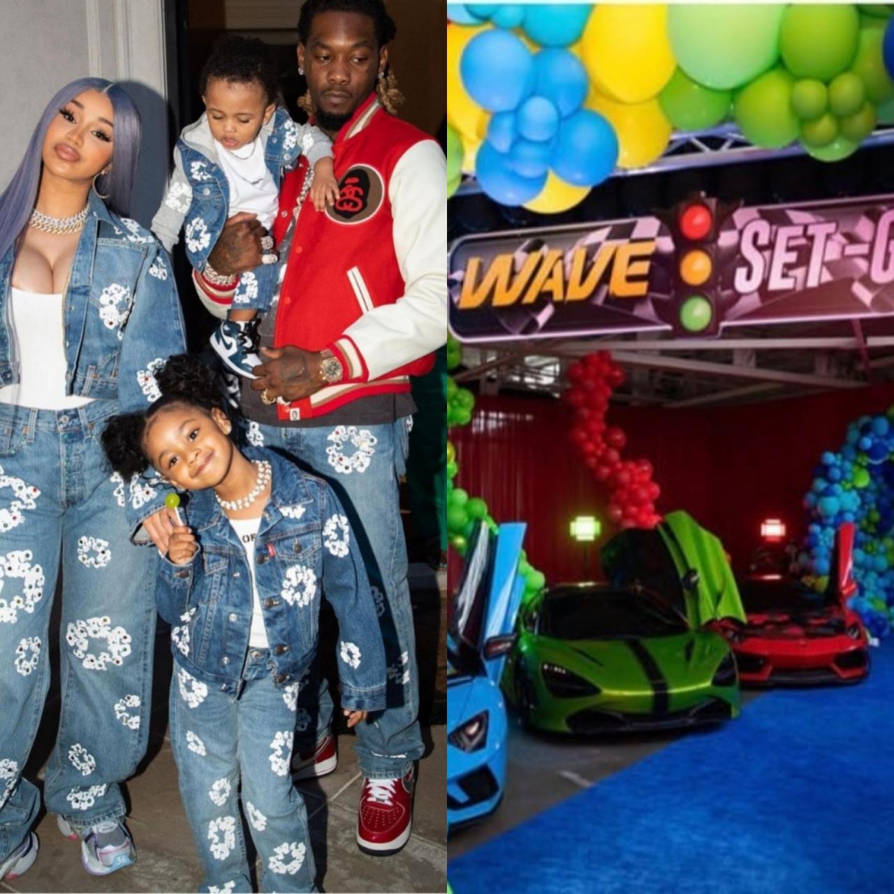 Cardi B and Offset throw their son, Wave, a car-themed first birthday party (photos)