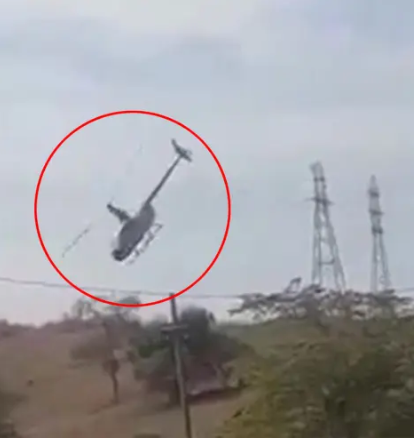 Helicopter carrying politicians crashes after colliding with power lines?in Brazil (video)