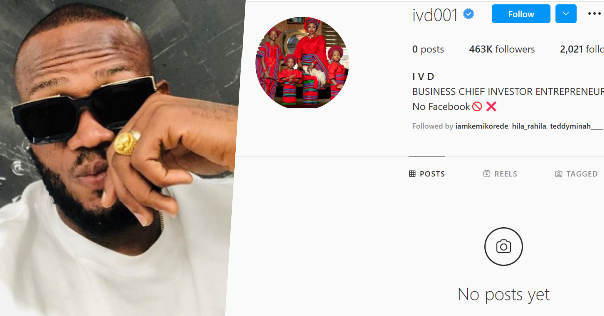 IVD changes his Instagram profile photo to that of his wife and children 