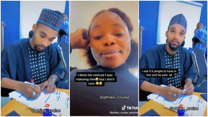 She Has Courage: Beautiful Nigerian Lady Collects Man’s Number Inside Bank, Tells Him His Hands Is Soft