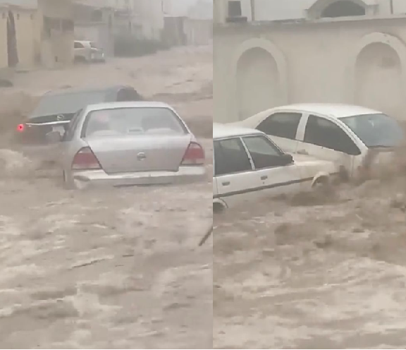 Cars swept away following flood in Saudi Arabia after king prayed for rain to end dry spells