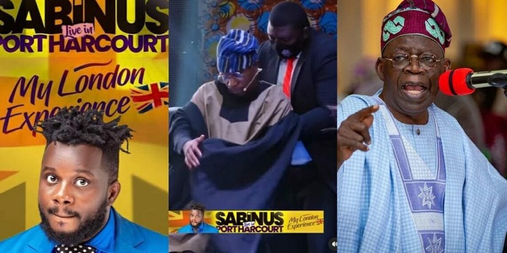 Sabinus under fire for featuring Tinubu’s mimicker at his show in Port Harcourt (Video)