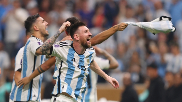 Lionel Messi celebrates Argentina's World Cup triumph