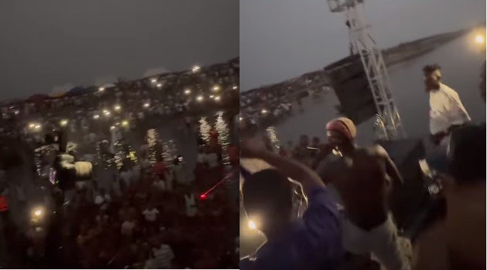 Portable becomes first Nigerian artiste to hold show inside river (Video) - portable show river port harcourt