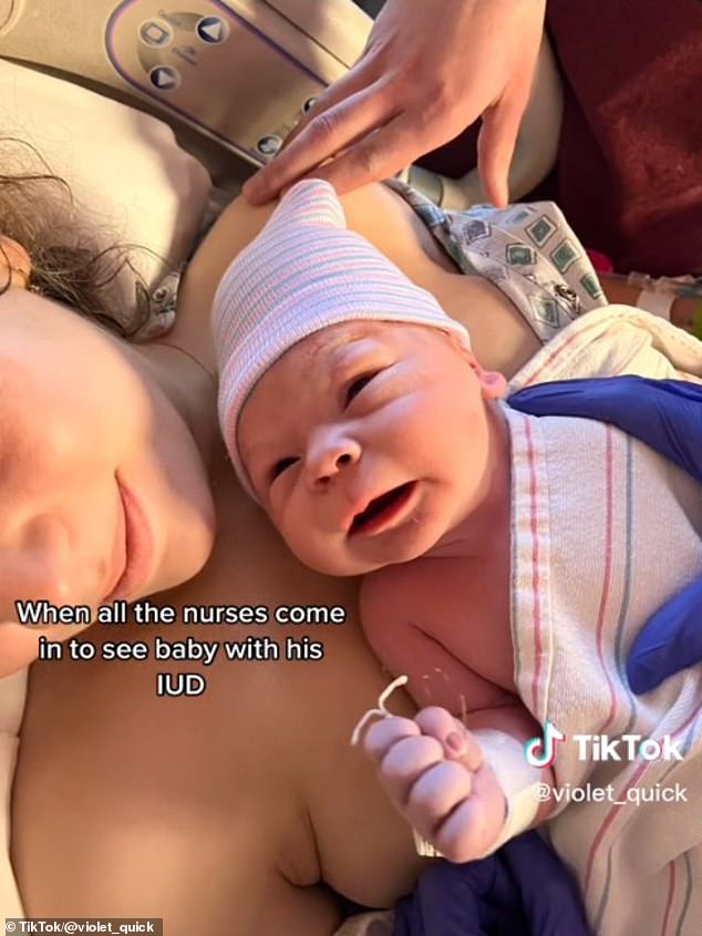 20-year-old who got pregnant while on birth control gives birth to baby holding IUD
