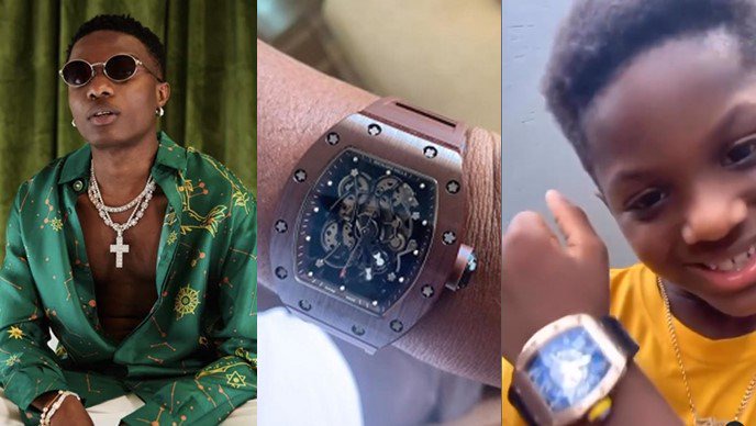 Wizkid gifts his Richard Mille wristwatch to Ghanaian colleague's son - wizkid gift richard mille son