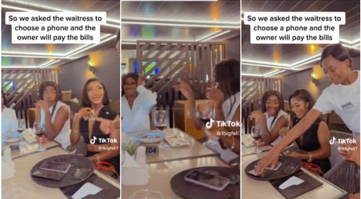 "We go wash plates": Pretty ladies eat in expensive restaurant, wait for who to pay
