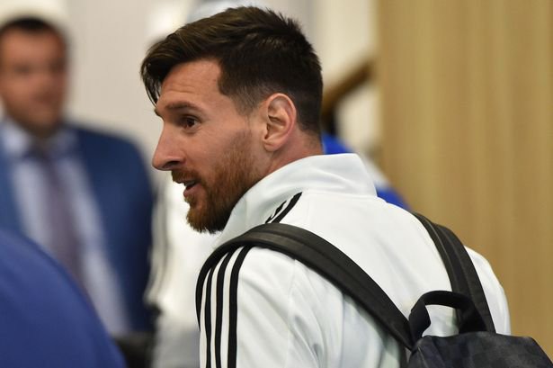 Argentina's forward Lionel Messi walks at the Zhukovsky airport, near Moscow, on June 9, 2018, as Argentina's national football team arrives ahead of the Russia 2018 World Cup.