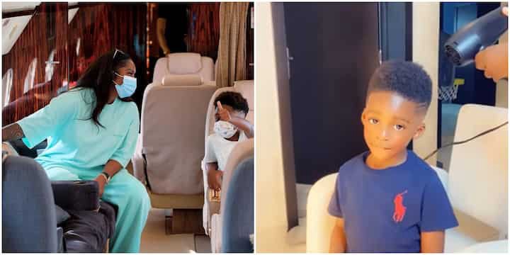 Moment After giving her son a haircut, Tiwa Savage billed him, according to video trends