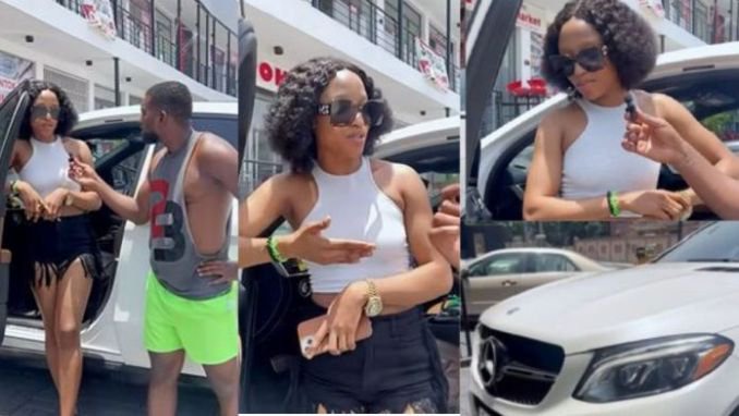 21-year-old Amaka trends online after claiming to have bought a Benz worth N36M with Okrika business (Video)