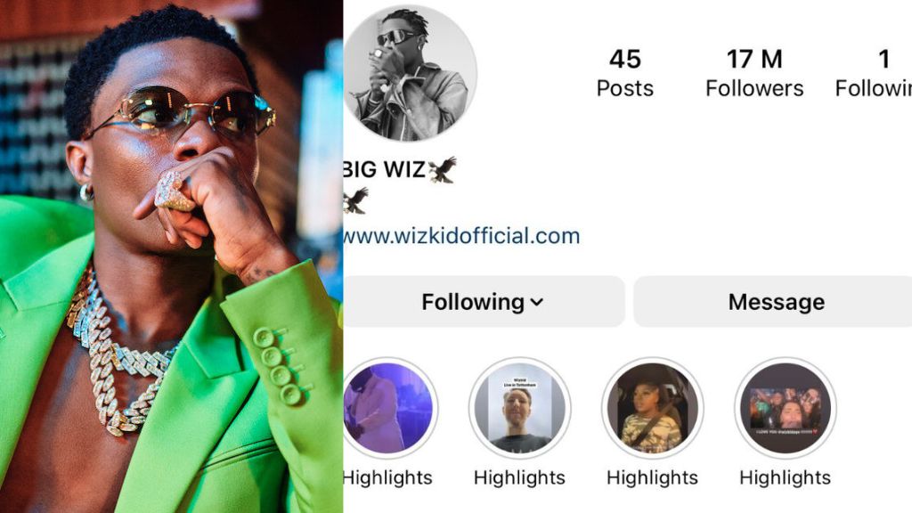 Wizkid finally follows one Nigerian artiste as he hits 17M followers on Instagram