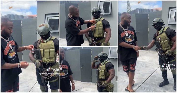 Davido's bodyguard gets promoted to police inspector.