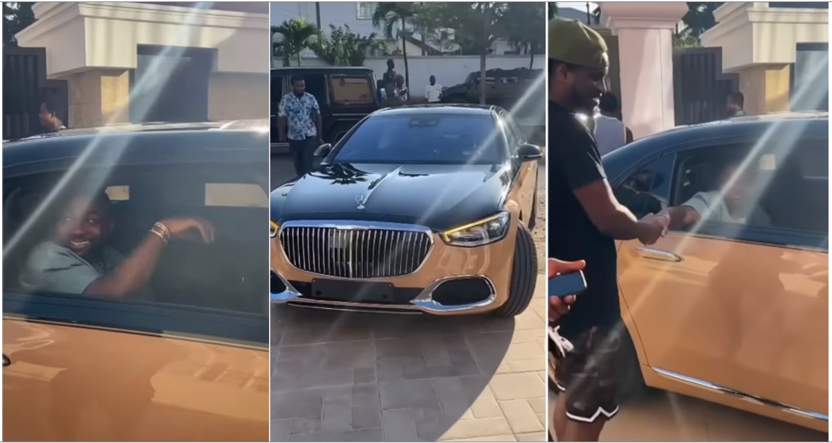 Moment Davido visited P-Square mansion in his new Maybach (Video)