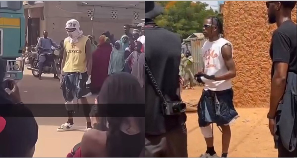 US rapper, Travis Scott shoots music video in Kano state