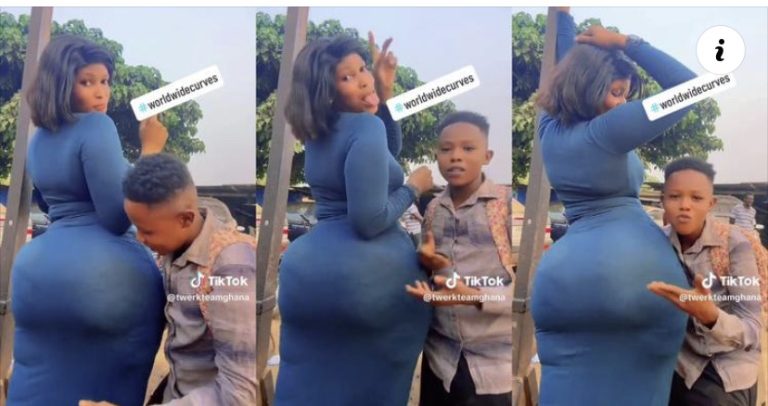 “Money will get you everything”- Netizens react to a video of a short man with his big nyᾰṩh girlfriend