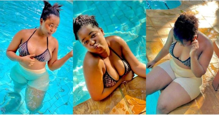 “Join me”- Lady says as she shares stunning images of herself in a pool