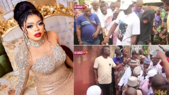 “They don’t look like him” – Video shows Bobrisky’s 10 siblings for the 1st time as they bury their father (Watch)