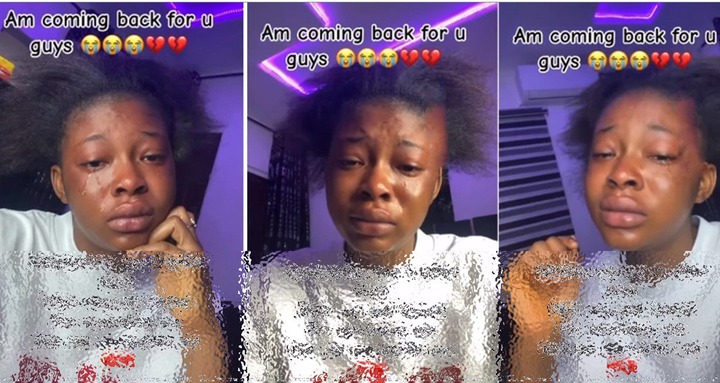 Lady cries uncontrollably after secondary school graduate snatched her boyfriend