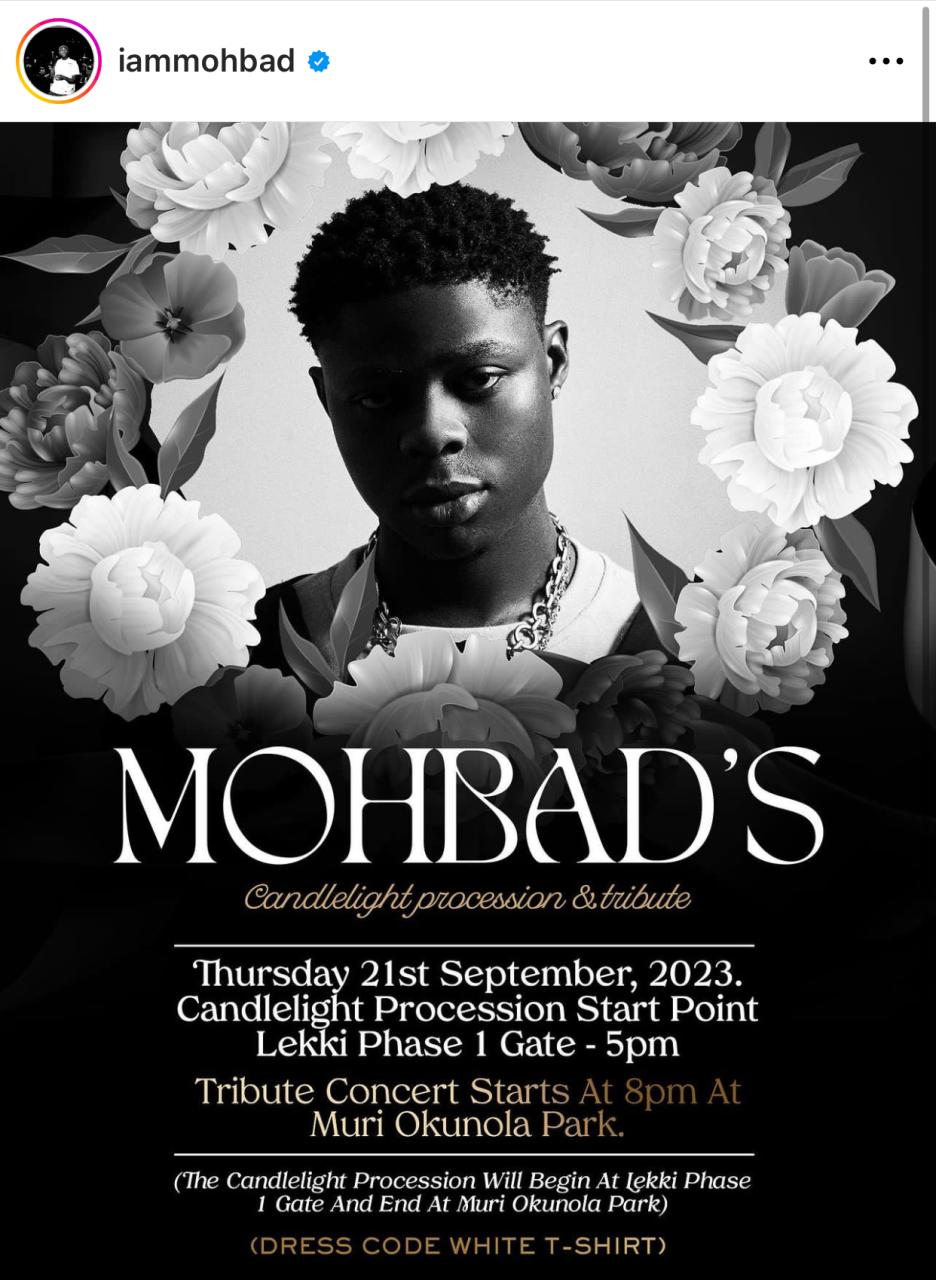 Candlelight procession and tribute concert for late Mohbad to hold on Thursday, September 21