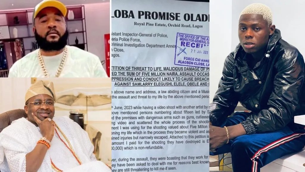 Petition filed against Sam Larry and Oba Elegushi by late Mohbad for threatening his life surfaces online, sparks reactions