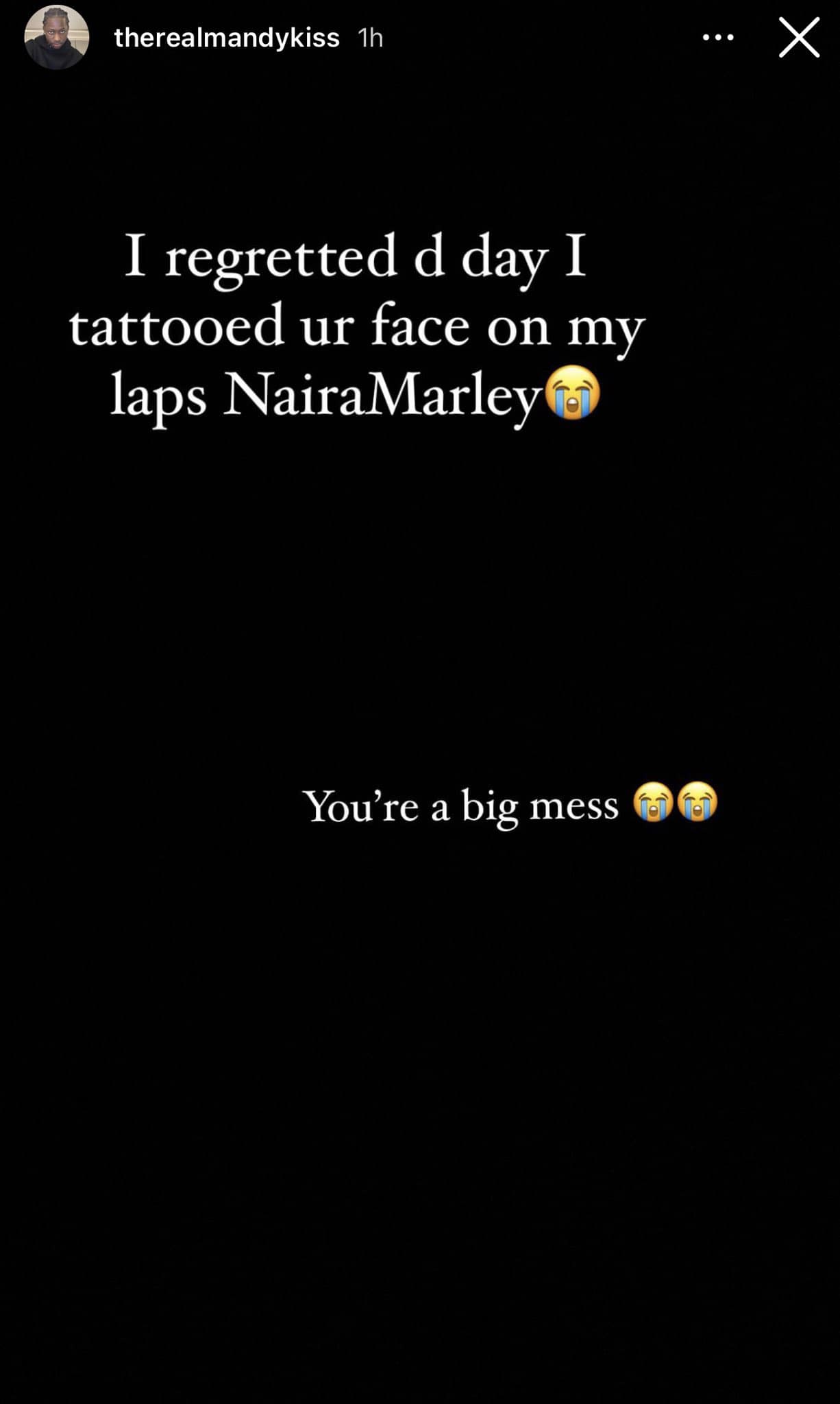I regret tattooing your face on my lap - Socialite Mandy Kiss tackles Naira Marley over Mohbad?s death