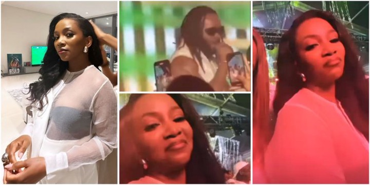 Genevieve Nnaji steps out, spotted having fun at event as Flavour performs -VIDEO