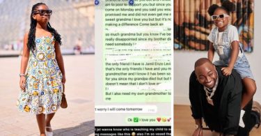 Imade's worrisome chat about her father Davido surfaces online