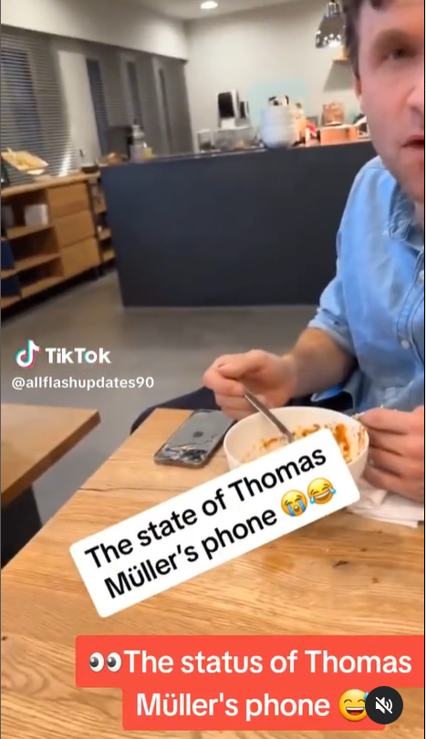Bayern Munich star, Thomas Muller trends online over state of his phone